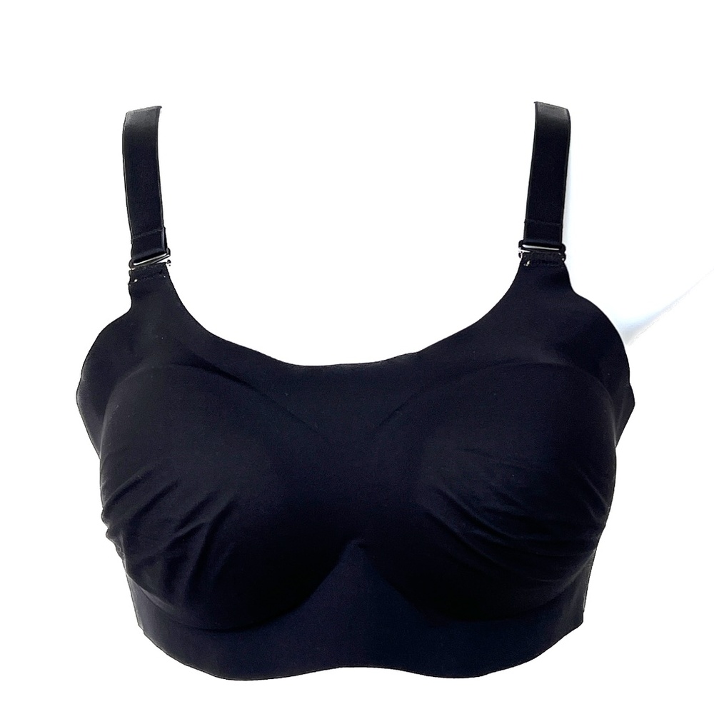 Knix Size 6 Evolution Bra Reversible Black Beige Wireless Pads 32 DD, E, 34 DD E